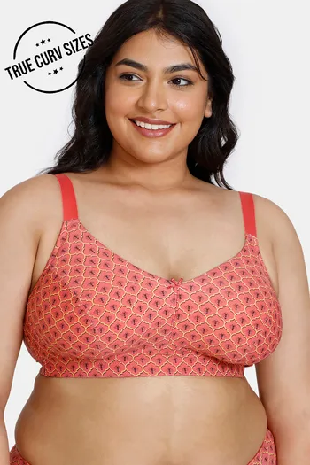 Buy Zivame True Curv Zellij Dreams Lightly Lined Non Wired 3/4th Coverage Super Support Bra - Spiced Coral